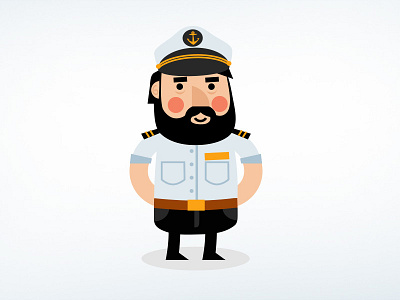 Captain 2d captain character flat sailor
