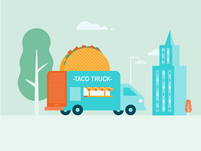 Taco Truck design flat food food truck illustration taco truck vector