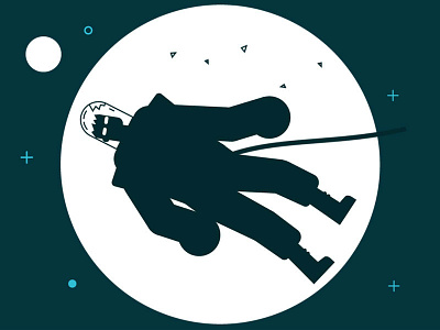 Into The Void astronaut character cosmonaut dead flat illustration space vector