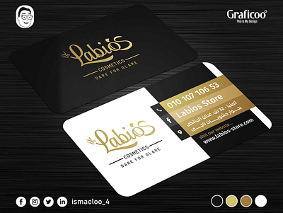 Labios card black branding business card cosmetics design graphic design print store