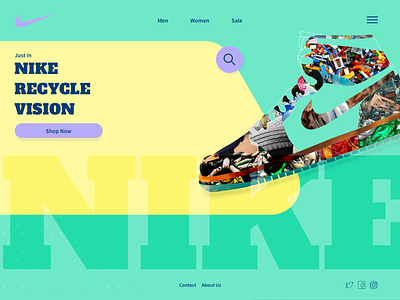 NIKE - Recycle Vision - Website Design Concept app app design branding color color palette design designer illustration interaction design nike nike shoes shoes ui ui design uidesign ux website website design