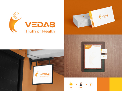 Vedas branding business card design graphic design letterhead logo