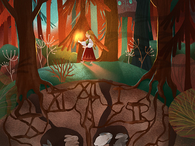 Awaking. Book "On the other side of the forest" book bookillustration design ill illustration procreate character design typography