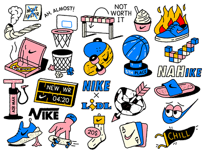 Noike adidas basket basketball cards chill doodle fire football illustration lidl nike nike running pizza shoes skateboard sneakers soccer sport tattoos weed