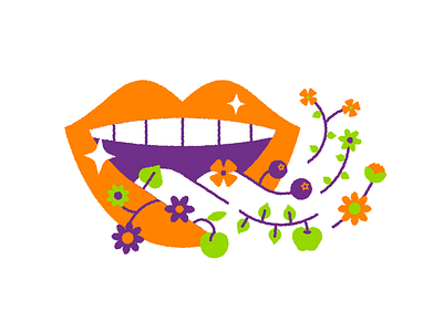 Curaprox Illustration brush colorpalette curaprox editorial flavour flowers fruit hygiene icon icondesign illustration lips mouth oral print teeth tongue toothbrush toothpaste vegetables