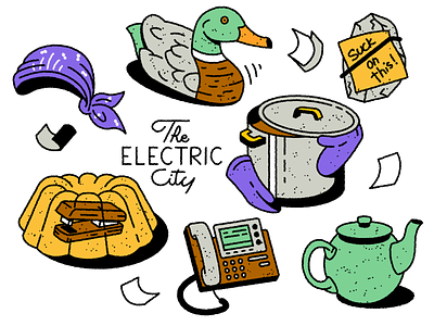 Scranton, the Electric City! actor character doodle duck icondesign icons illustrations jelly kevin kitchen michaelscott people phone pot scranton stone teapot theoffice tvseries ui