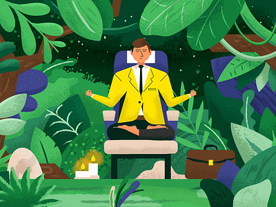 Apex Meditation airplane airport business chair flight jungle leaf magazine suitcase yoga