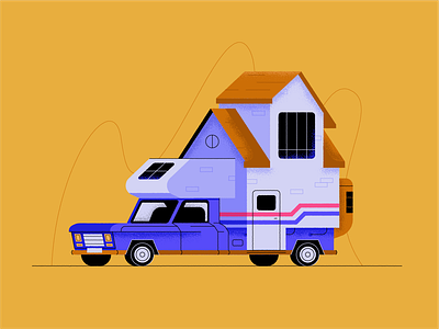 Caravan apartment auto camper campervan car caravan home house vehicle window