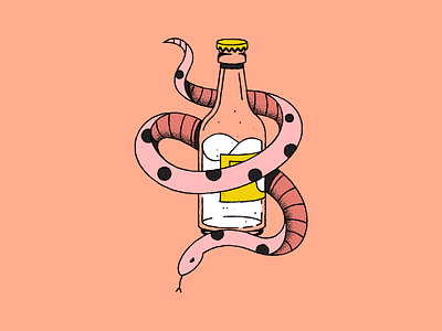 Snaske beer bottle bottle design graphic snake