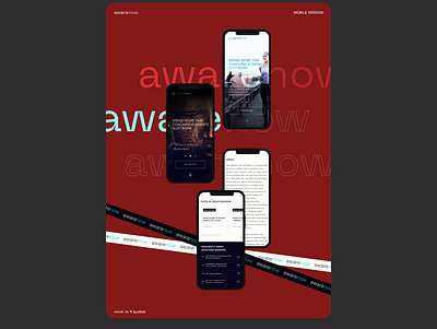 awarenow — mobile version in color #R animation branding illustration logo mobile app promo typography ui ux web web design