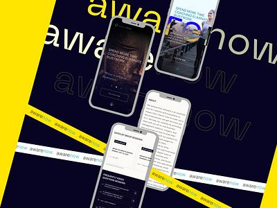 awarenow — mobile version in color #Y animation app design illustration mobile app promo typography ui ux web webdesign