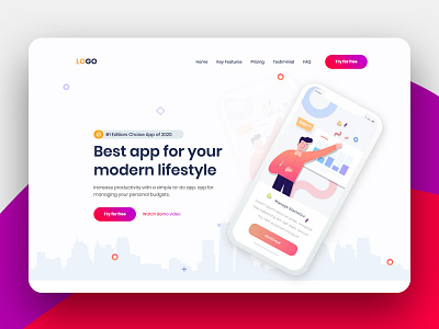 App consept landing page