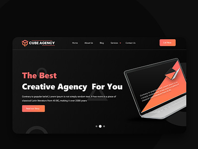 Agency home page design banner branding design homepage landing page typography ui ux web website