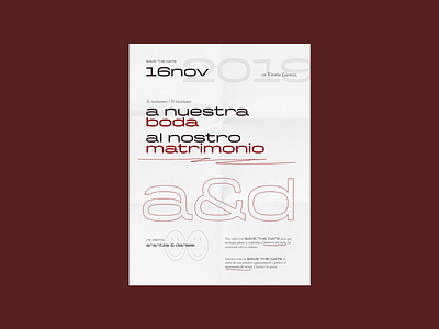 A&D - Wedding invitation clean design editorial graphic graphic design illustration minimal typographic typography