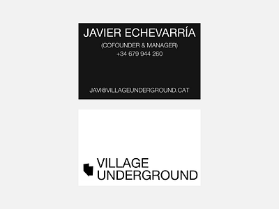 Village Underground (BCN) - Business Card Design branding clean design editorial illustration logo minimal typography