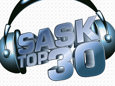 Sask Top 30 gradients music radio typography