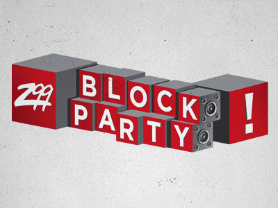 Z99 Block Party Logo 3d gradients music radio typography