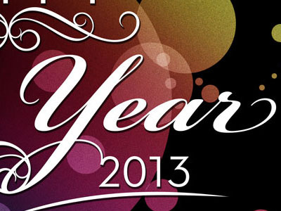 Happy New Year 2013 poster typography