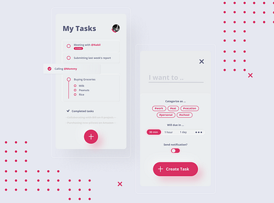 Neumorphic Task App ui