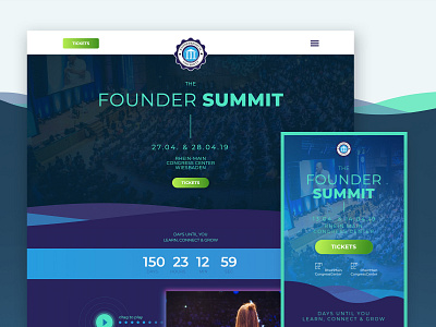 Landing page for Founder Summit agency counter design landing page landingpage summit wave webdesign webflow