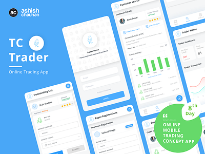 Online Trading App adobe xd app application branding design logo material materialdesign mobile app trading ux design you