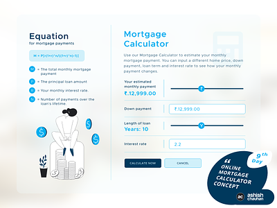 Mortgage Calculator adobe xd application daily 100 challenge dailyuichallenge design html illustration typography ux ux design web