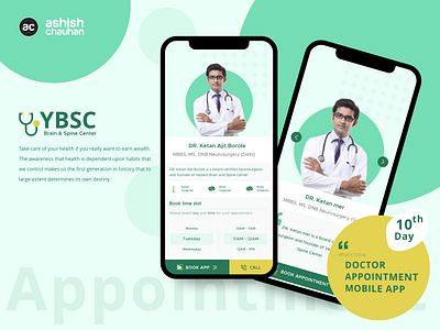 YBSC - Brain & Spine Center app adobe xd app app design application branding design icon illustration logo minimal mobile app ux design