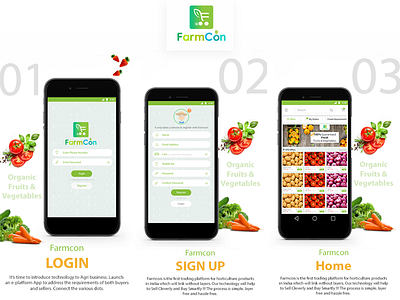 Farmcon App Design app farmer food online order online uxui design