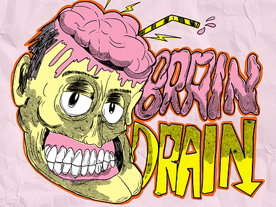 Brain wash! illustration typography