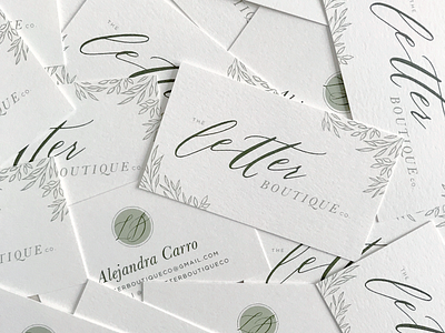 the letter boutique co || branding || business cards branding logo stationery