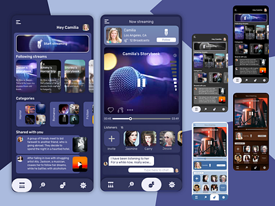 Audio Streaming App Concept android app audio branding concept ios mobile mobile app music music player navbar trending ui uiux ux