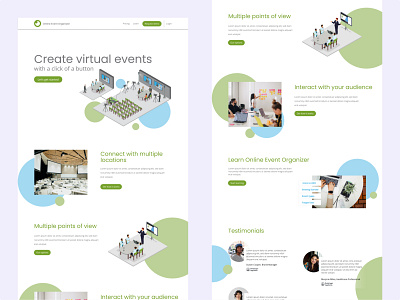 Concept Design for an Online Event Organizer ui web design
