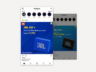 Flipkart JBL GO Instagram Post big billion day branding design e commerce facebook flipkart illustration jbl social media design