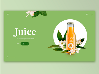 Orange juice concept belarus clean design fresh green juice minsk orange juice photoshop typography ui ux web web design webdesign