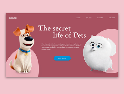 Cartoon The Secret life of Pets belarus cartoon concept design designer dog photoshop ui ux web design webdesign