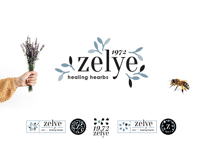 Zelye Logo bee brand branding design graphic design hearb honey honeybee identity logo logo design nature tea typography