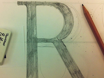 the letter "R" amy fuller flint handlettering handtype letter pencil sketch typography