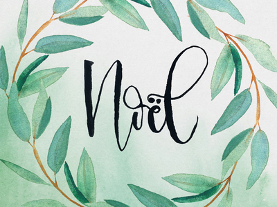 Tendr Card: Noël christmas holiday money paint snow tendr typography watercolor