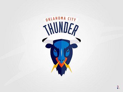 OKC Thunders bison flat logo nba okc oklahoma thunders