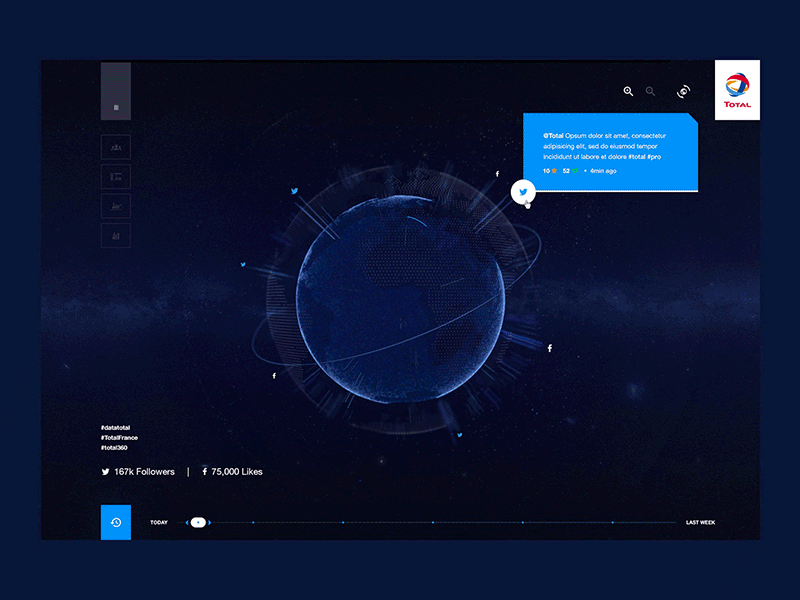 Total Data dark data dataviz earth interactive menu particles total ui ux web webgl