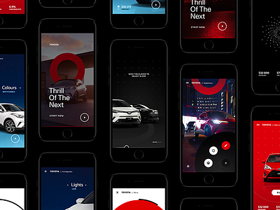 Toyota - Art direction app automobile automotive branding car configurator design flat interaction design interactive ios mobile technology toyota ui ux