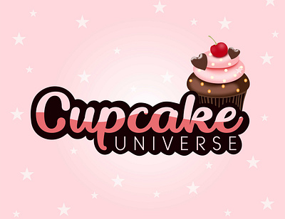 Cupcake Universe design feminine flat design food food logo illustration illustrator logo logo design vector vector art