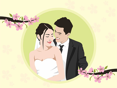 Spring Wedding artist artwork design flat design flower illustration illustrator love spring vector vector art wedding