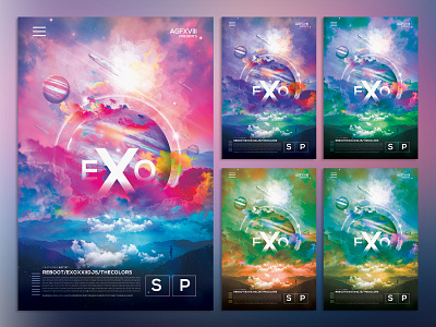 Planet Exo Colors Photoshop Template abstract art colors design exo exoplanet festival flyer glitch colors graphic design holi illustration art music festival next wave photoshop template poster design summer synthetic synthwave