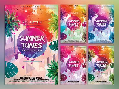 SUMMER TUNES PHOTOSHOP FLYER/POSTER TEMPLATE