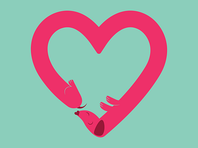 Weenie Heart design dribbbleweeklywarmup illustration love rescuedog valentines day vector