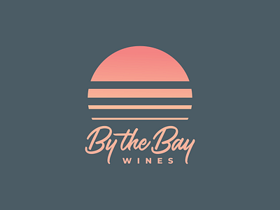 By The Bay branding design illustration logo logo design ocean vector wine wine logo winelabel