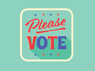 Please VOTE! design election illustration retro design typography vector vote vote2020