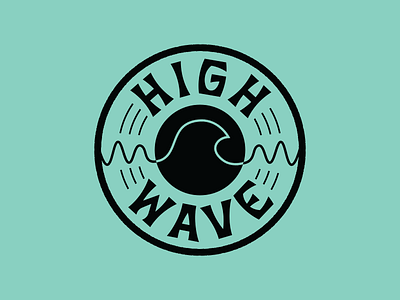 High Wave Records Logo branding design illustration logo music record label typography vector vinyl record