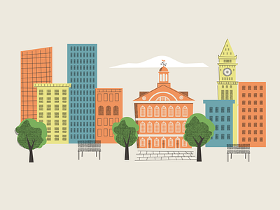 Boston, in progress boston buildings city design illustration vector